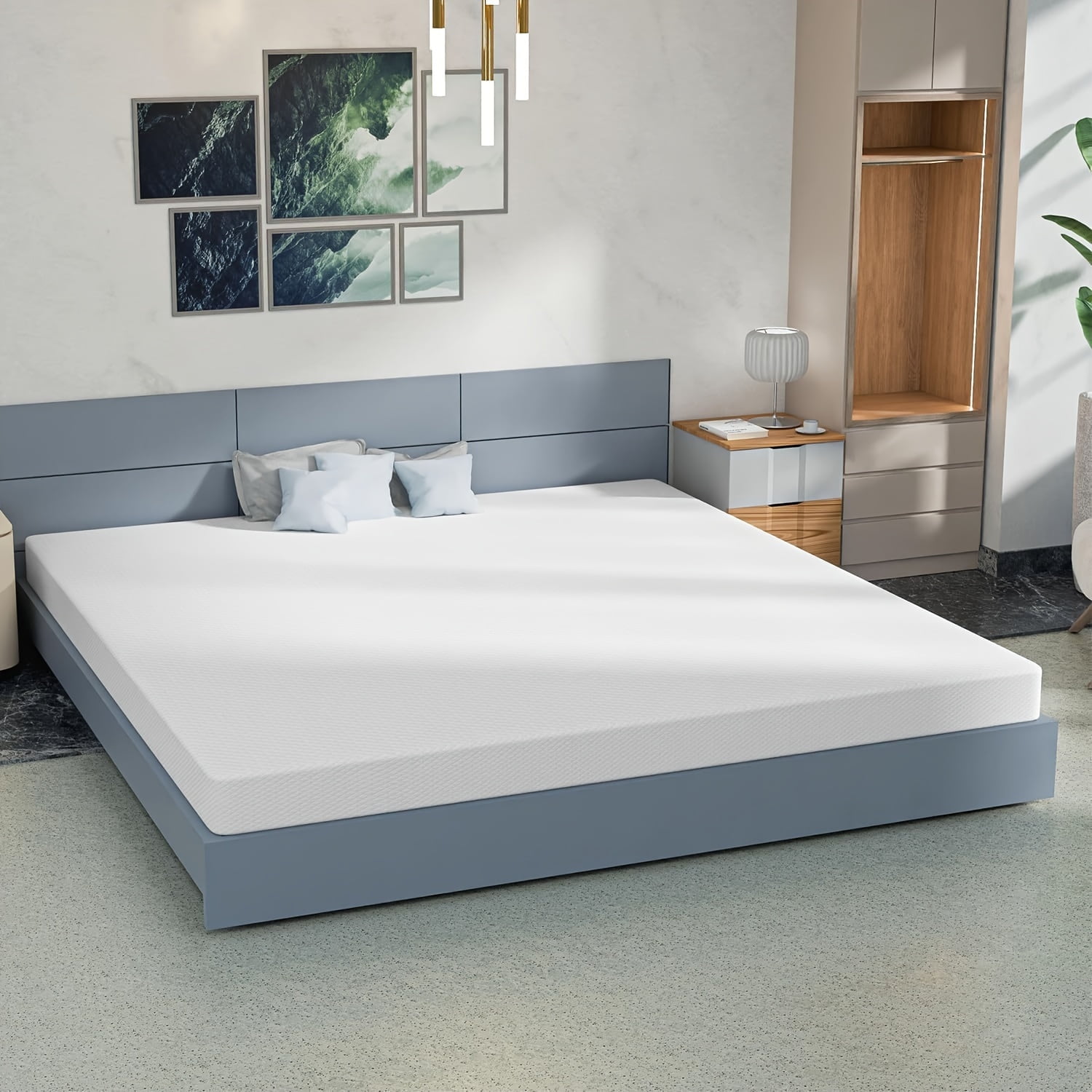 10 Inch King Mattress, Memory Foam Mattress, Medium-Firm Mattress, Breathable Bed Mattress with Removable Cover Mattress in Box, White