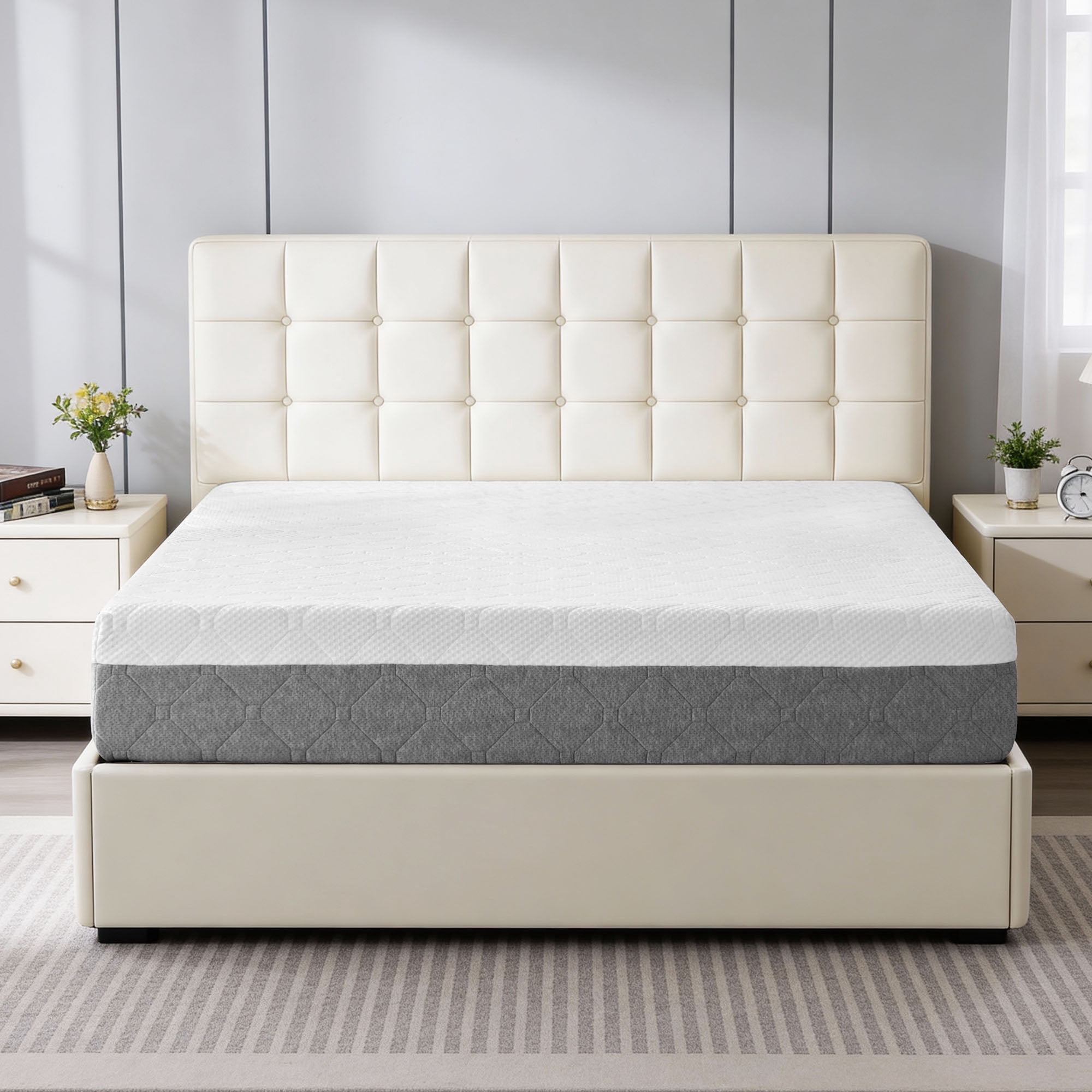 10 Inch King Size Medium Firm Mattress, with Gel Memory Foam for Cooling Night Sleep Pressure Relief & Comfort Sleep, CertiPUR-US Certified