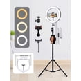 thumbnail image 1 of 10-Inch LED Ring Light | LED Selfie Ring Light | Live Streaming Light, With 63-Inch Tripod And 2 Phone Holders | 3 Color Modes, Adjustable Brightness, USB Powered | Ideal For Makeup, Live Streaming,, 1 of 7