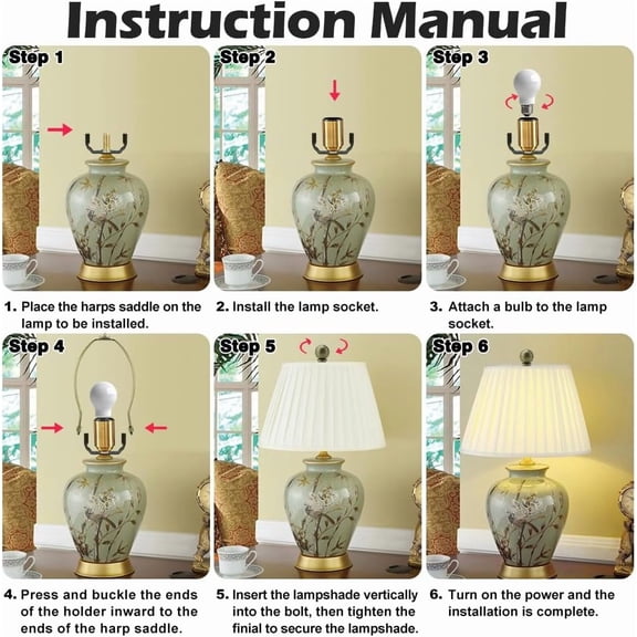 10 Inch Lamp Harp, Bronze 2 Set Lamp Harps and Finial, Metal Lamp Shade Harp Holder, DIY Detachable Lampshade Bracket Adapter Hardware, Replacement Table & Floor Light Accessories Repair