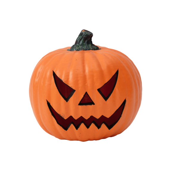 10 Inch Light Up Pumpkin Halloween Pumpkin Decorations, Light Up Halloween Decorations for Front Porch, Indoor and Outdoor Jack O Lantern Decor, Single Orange Pumpkin Lantern for