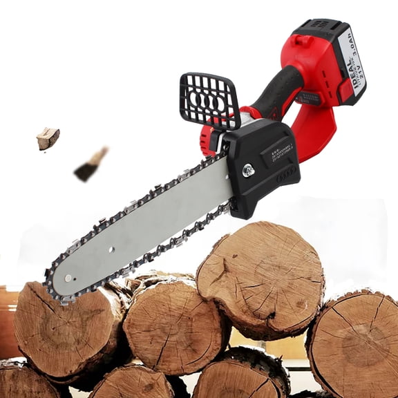 10-Inch Lithium Battery Chainsaw, 1200W Brushless Motor, 2pcs 4A Batteries, 1-2 Hours Runtime, Lightweight and Ergonomic Design for Easy Pruning