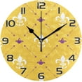 thumbnail image 1 of 10 Inch Mardi Gras Wall Clock, Silent Non Ticking Battery Operated Round Clock for Kitchen Office School Home Decorative, 1 of 7