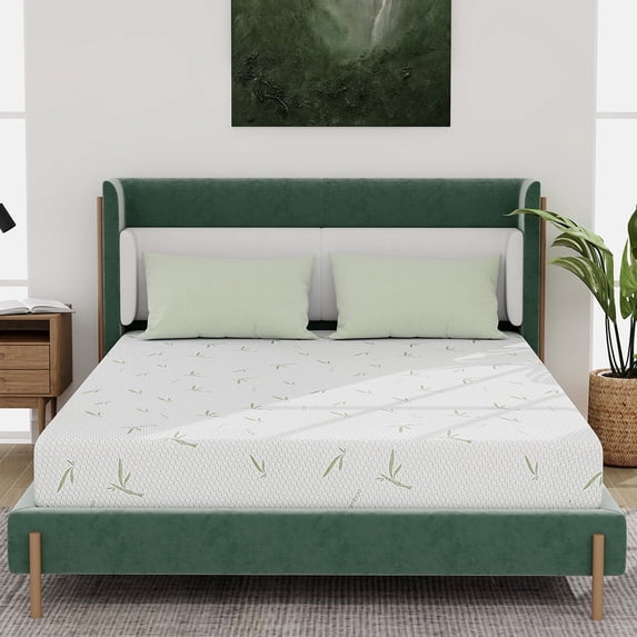10 Inch Memory Foam Mattress Green Tea Mattress Medium Firm,TXL