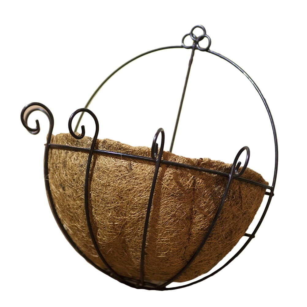 10 Inch Metal Hanging Planter Coconut Basket Round Steel Wires Plant