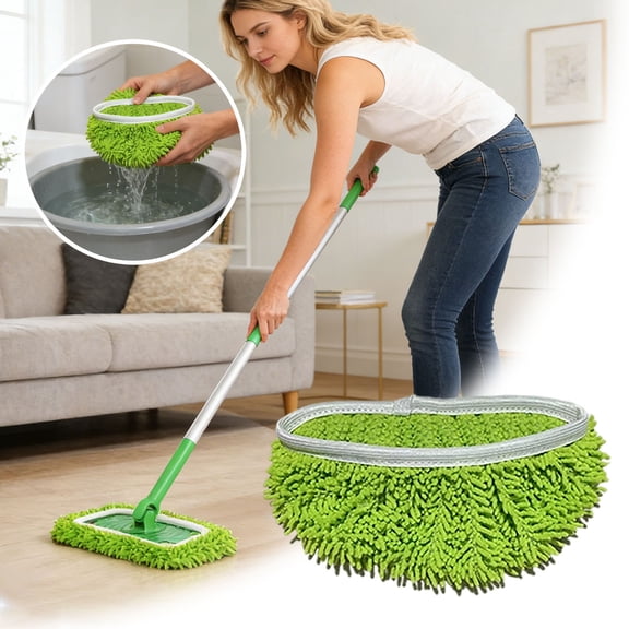 10 Inch Microfiber Flat Mop Replacement Pads Washable Reusable Highly Absorbent Mop Heads Compatible with Standard Flat Mops Washable Wet/Dry Cloths Mop Refill Pads for Hardwood Floor Cleaning