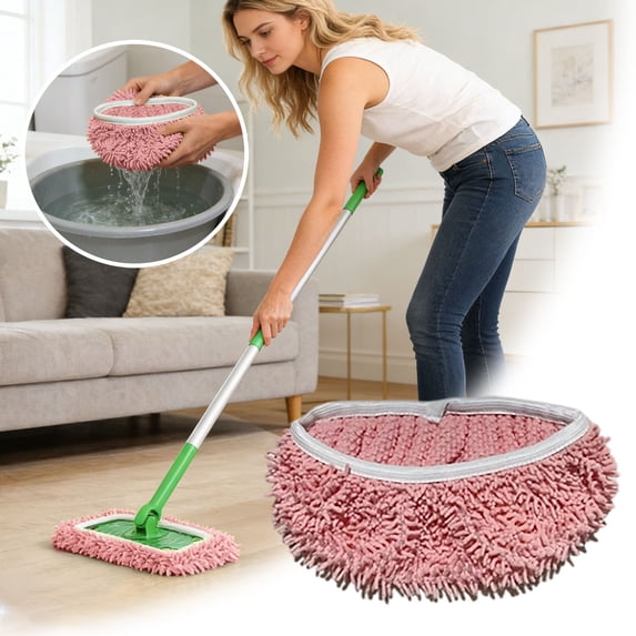10 Inch Microfiber Flat Mop Replacement Pads Washable Reusable Highly Absorbent Mop Heads Compatible with Standard Flat Mops Washable Wet/Dry Cloths Mop Refill Pads for Hardwood Floor Cleaning