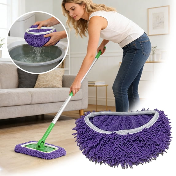 10 Inch Microfiber Flat Mop Replacement Pads Washable Reusable Highly Absorbent Mop Heads Compatible with Standard Flat Mops Washable Wet/Dry Cloths Mop Refill Pads for Hardwood Floor Cleaning