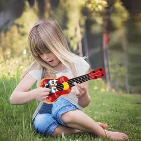 10 Inch Mini Ukulele Toy Guitar - 4 Strings Plastic Musical Instrument, Educational Toddler Ukulele for Beginners Boys Girls, Portable Lightweight Music Learning Gift, Birthday Present