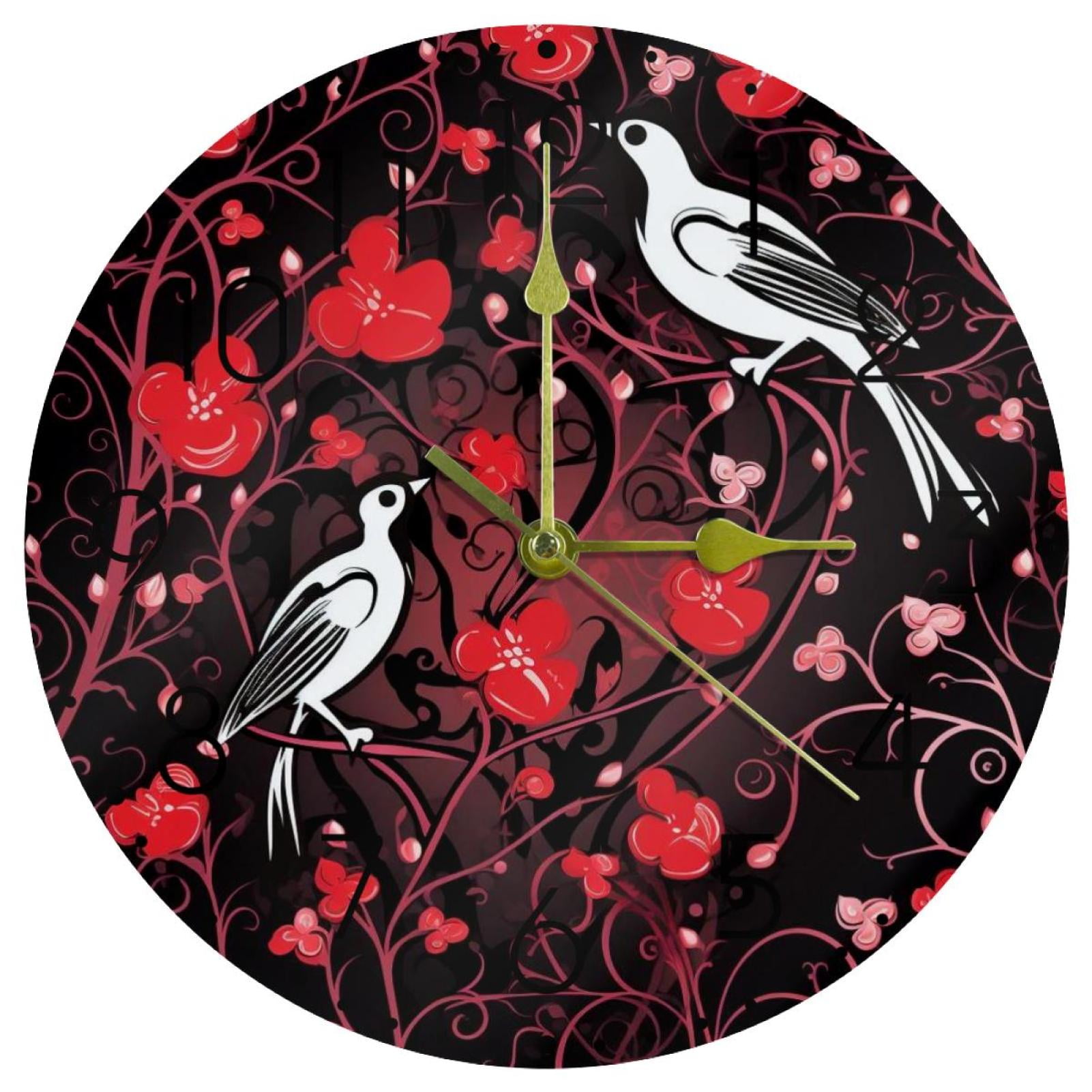 10 Inch Modern Valentine's Day Love Heart Wall Clock, Silent Non