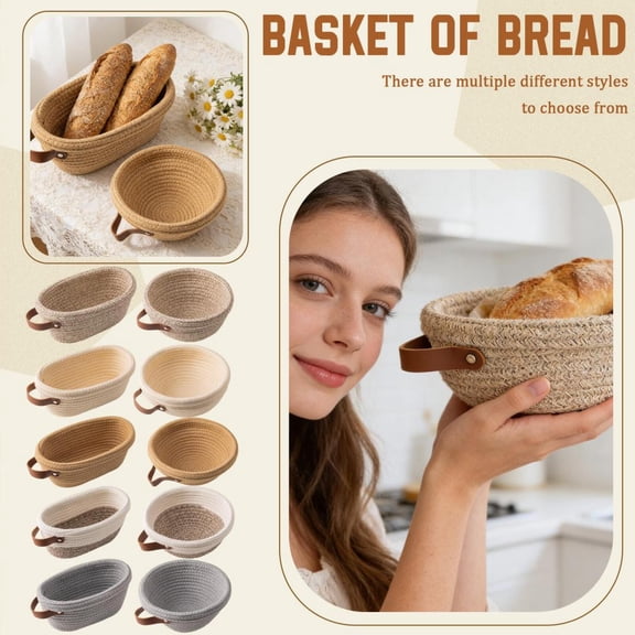 10 Inch Natural Rattan Bread Proofing Basket Set, Hand-Woven Dough Rising Bowl With Linen Liner, Perfect For Artisan Sourdough Bread Baking, Ideal For Home Bakers & Family Kitchen