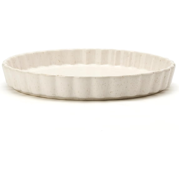 Ceramic Rounded Edge 10 Inch Nonstick Ceramic Pie Pan, Round Quiche and Tart Baking Dish ...