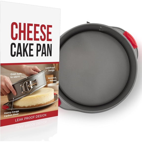 10 Inch Nonstick Springform Pan, Professional Spring Form and Cheesecake Baking Mold, Leakproof Cake Pan with Silicone Handles