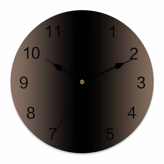 10 Inch Ombre Abstract Wall Clock, Gradient Brown Black Battery Operated Silent Non Ticking Clocks, Easy to Read Round Wall Clock for Kitchen/Living Room/Bedroom/Bathroom