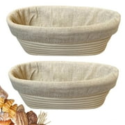 10 Inch Oval Bread Banneton Proofing Basket Set of 2, Bread Baking Kit Sourdough Proofing Basket for Artisanal Bread, Bread Making Tools For Professional & Home Bakers