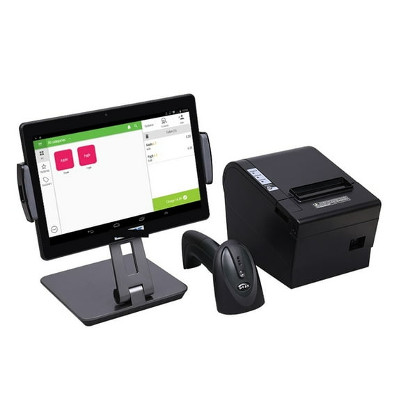 10 Inch POS Cash Register System With Tablet,Bracket,Printer And Scanner For e Point Of Sale With Software ,Easy to Setup