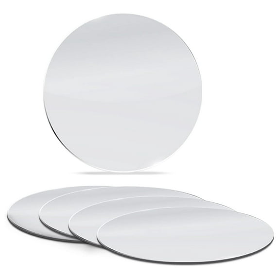 10 Inch, Pack of 6 Small Mirrors for Crafts, Round Mirror for Tables at Wedding, Mirror Tiles for Crafts and DIY Projects
