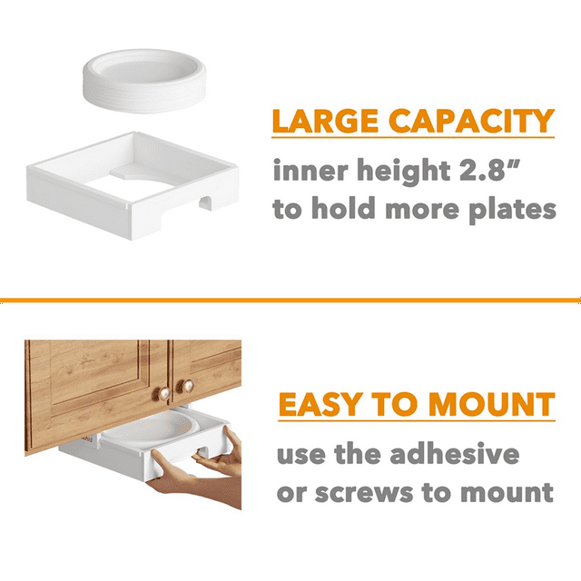 10Inch Paper Plate Dispenser, Under Bamboo Plates Holder