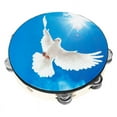 thumbnail image 1 of 10 Inch Peace Dove Double Layer Hand Tambourine, 1 of 8