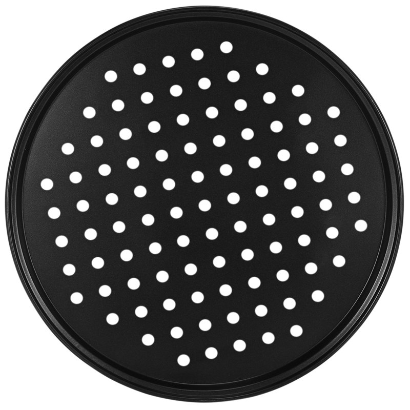 10 Inch Personal Perforated Pizza Pans black Carbon Steel with Coating