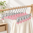 10 Inch Pink Pants Skirt Hangers with Adjustable Clips, 30 Pack ...