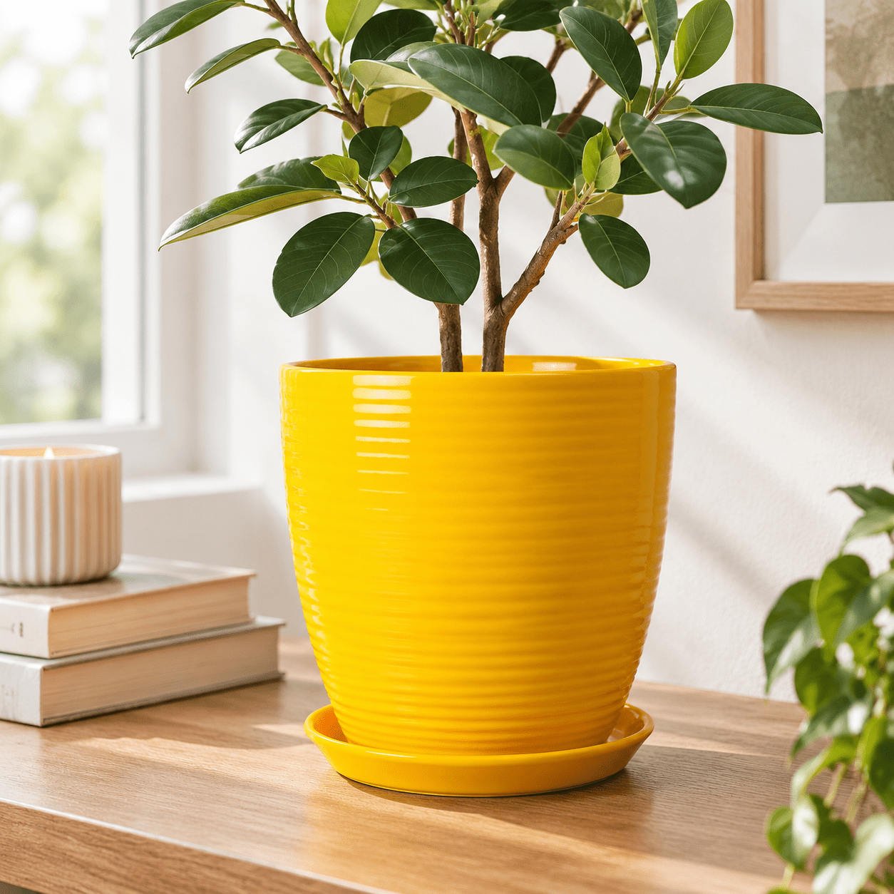 10 Inch Plant Pot - Ceramic For Outdoor Planter Indoor Large With ...