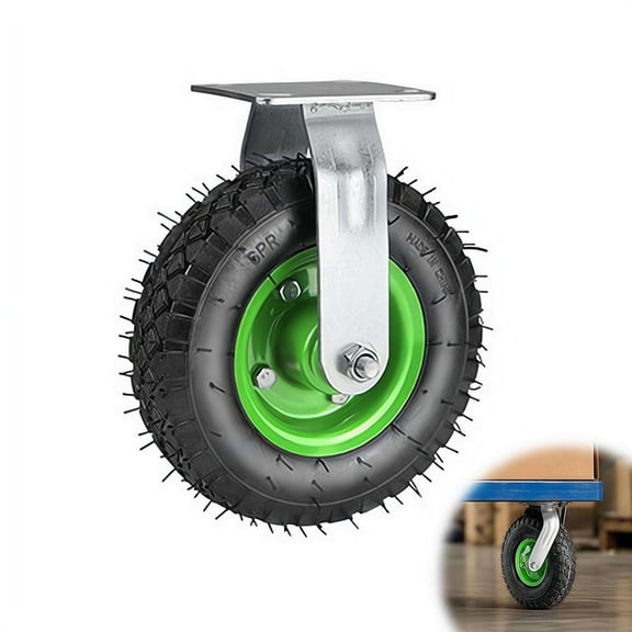 10 Inch Pneumatic Caster Wheels Set of 4, Heavy Duty Air Filled Rubber Tires, 771LBS Capacity Silent Industrial Casters for Cart Utility Wagon Workbench Trolley and Dolly Move