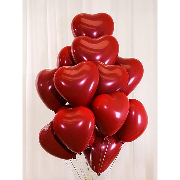 10 Inch Pomegranate Red Heart Shaped Latex Balloons Suitable For Birthday Party Decoration Valentine s Day Decoration Proposing To Lover