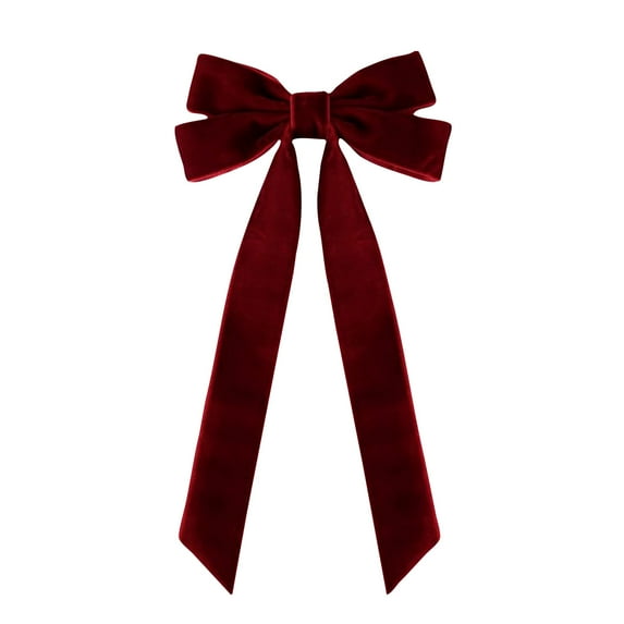 10 Inch Pre-Made Christmas Tree Decoration Bow, Pre-Shaped Velvet Ribbon Bow, Easy To Use For Holiday Decor