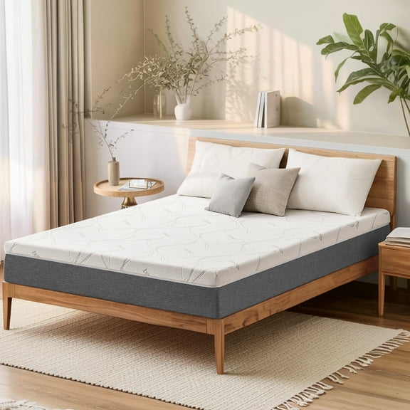 10 Inch Queen Cooling Memory Foam Mattress, Fiberglass Free, Medium Firm, Breathable Layers & Bamboo Fiber Cover, Certified Safe Materials