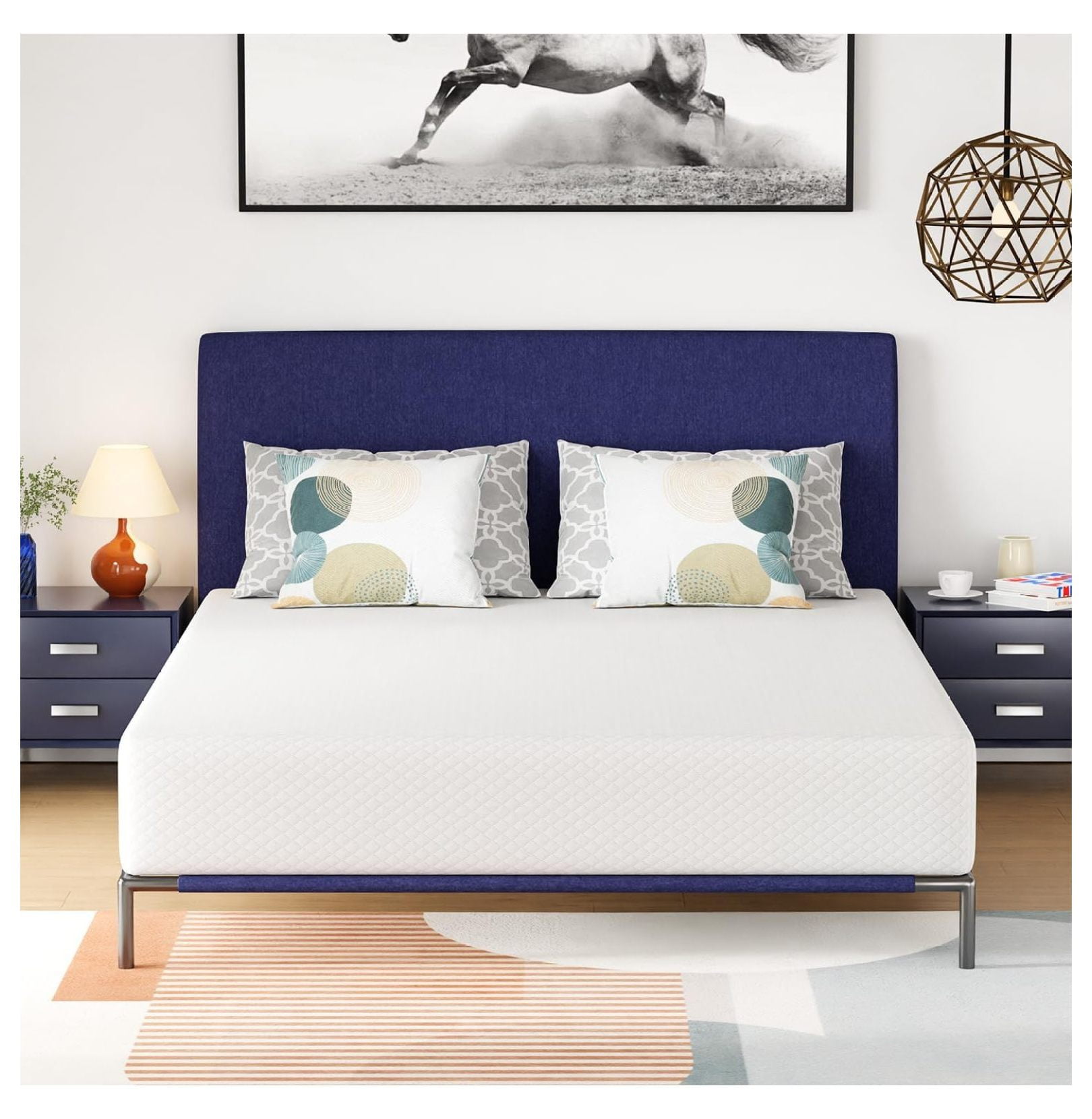 10 Inch Queen Gel Memory Foam Mattress Fiberglass / Certified/Bedina