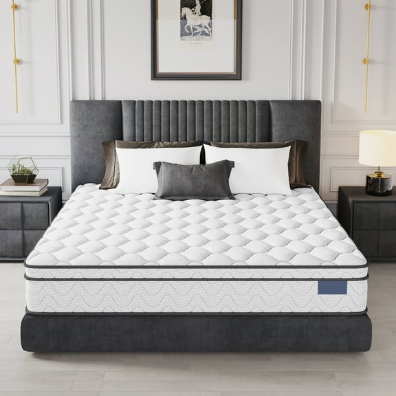 10 Inch Queen Mattress, CertiPUR-US Certified Memory Foam Hybrid Mattress in a Box, Medium Firm Bed Mattress for Kids, Teens & Adults, Neche Single Mattress with Pressure Relief & Support