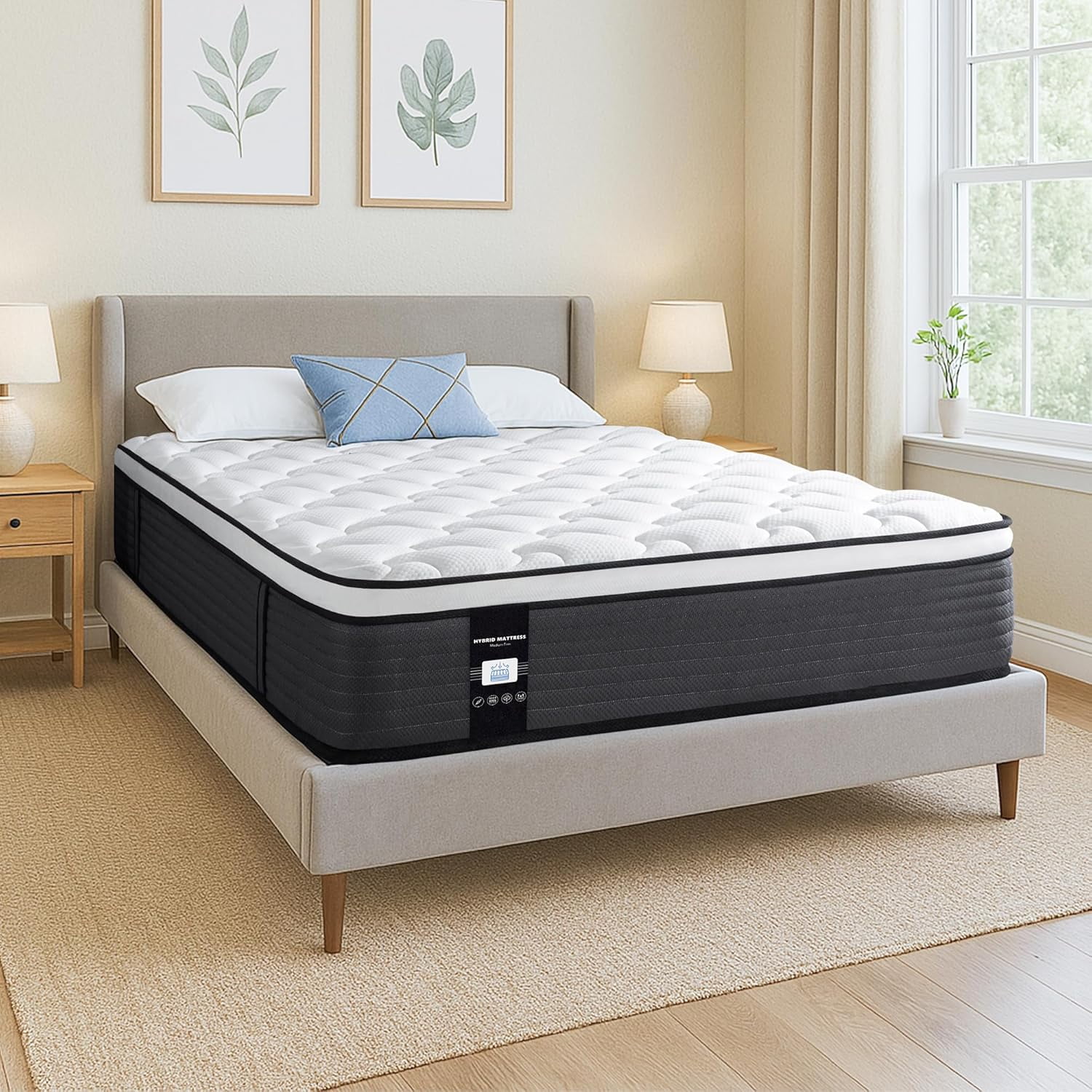 10 Inch Queen Mattress, Memory Foam Hybrid Mattress, Motion Isolation ...