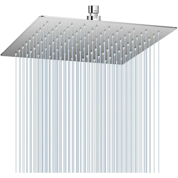 10 Inch Rain Shower Brushed Nickel - Stainless 304, Thin Design, Modern Bathroom Square Rainfall Showerheads - Full Coverage Bath Shower