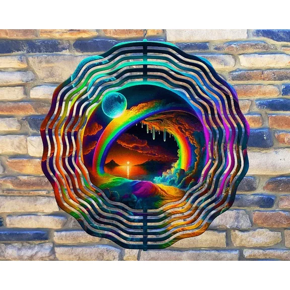 10 Inch Rainbow Beach Moonlight Hanging Wind Spinner Garden Yard 10rw-145