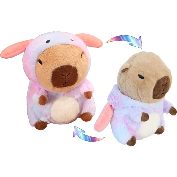 10 Inch Rainbow Dog Costume Capybara Plush, Colorful Kids Stuffed Toy