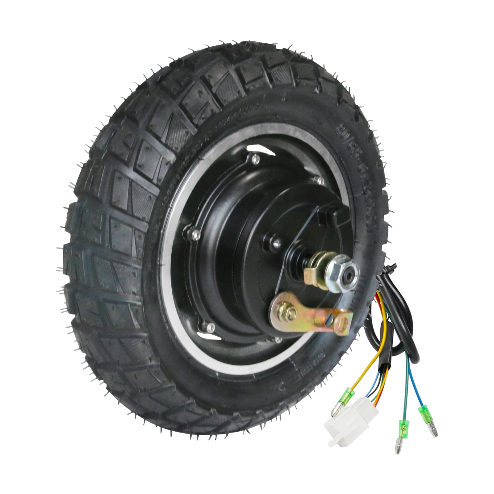 10 Inch Rear Wheel 36V 350W Brushless Hub Motor with Drum Brake for Electric Scooter Motorcycle Dirt Pit Bike Wheelbarrow Tricycle Bicycle  80/65-6 (255x80) Tire, Complete Wheel Motor Assembly