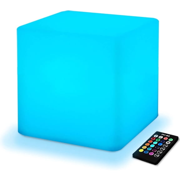 10-Inch Rechargeable LED Cube Light with Remote, 16 RGB Colors, Dimmable, Waterproof, Cordless Bestseling