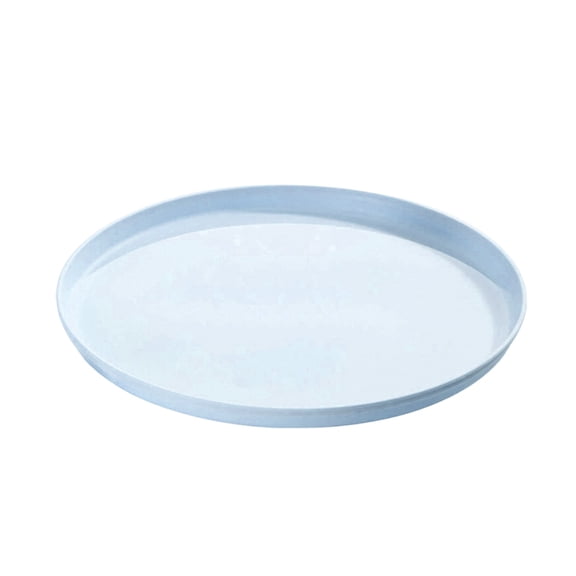 10 Inch Restaurant Serving Trays, Round Non-Slip Food Service Tray Platter, Reusable Plastic Fast Food Serving Tray for Bar Coffee Home Cafeteria Hotel Blue