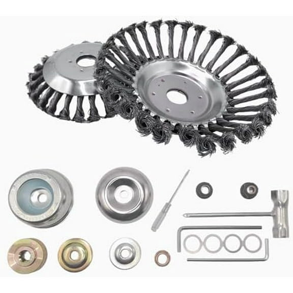 10 Inch Rotary Steel Wire Brush Cutter Trimmer Head Weed Blade Cutter with Adapter Kit Compatible stihl brush cutter blade String Trimmers, Gardening Lawnmower, Moss Grass Rust Removal$$Tools