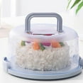 thumbnail image 1 of 10 Inch Round Cake Carrier with Handle Two Sided Cake Holder Cake Box Cake Transport Container Cake Stand with Cover Cake Plate with Dome Cake Tray with Lid Cake Keeper for Pie Cupcake, 1 of 4