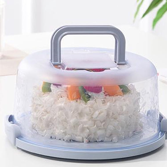 10 Inch Round Cake Carrier with Handle Two Sided Cake Holder Cake Box Cake Transport Container Cake Stand with Cover Cake Plate with Dome Cake Tray with Lid Cake Keeper for Pie Cupcake