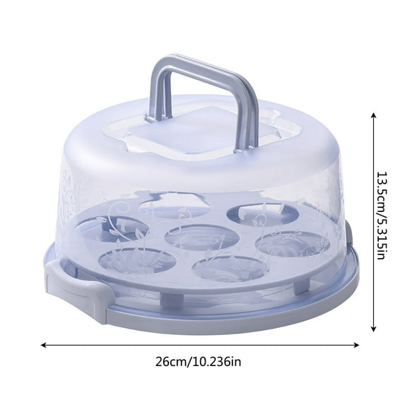 10 Inch Round Cake Carrier with Handle Two Sided Cake Holder Cake Box Cake Transport Container Cake Stand with Cover Cake Plate with Dome Cake Tray with Lid Cake Keeper for Pie Cupcake