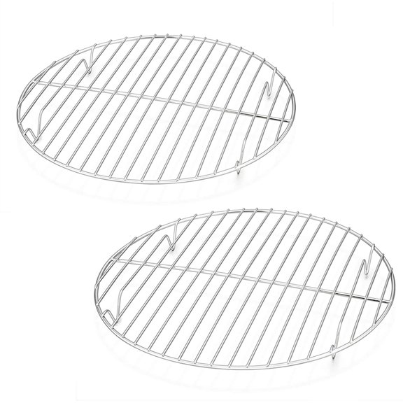 10 Inch Round Cooling Cooking Racks, Stainless Steel Round Steaming Baking Rack Set of 2, Multi-Purpose for Canning Air Fryer Pressure Cooker, Dishwasher Safe