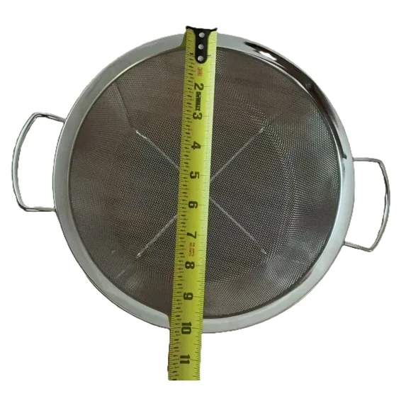 10 Inch Round Kitchen Strainer With Dual Handles, Stainless Steel Mesh Colander