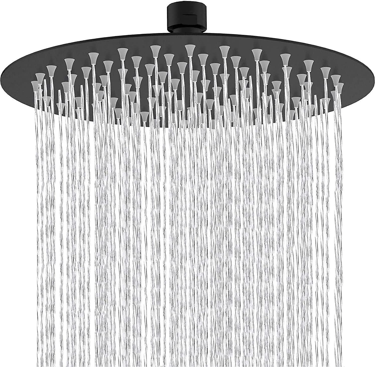 10 Inch Round Shower Head Fixed Shower Head 304 Stainless Steel Black 360 Rotatable Powerful High Pressure Spray Spray Bathroom Bathroom Fixed Shower