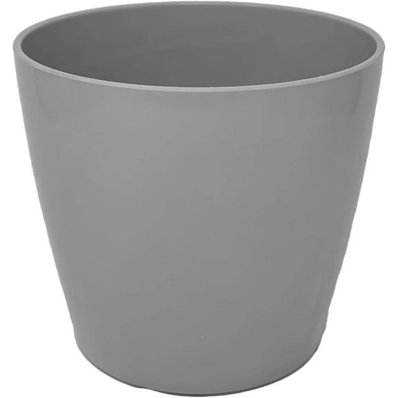 10 Inch Self-Watering Bamboo Planter (Gray) - Round - Bamboo Fiber - No Overwatering or Root Rot
