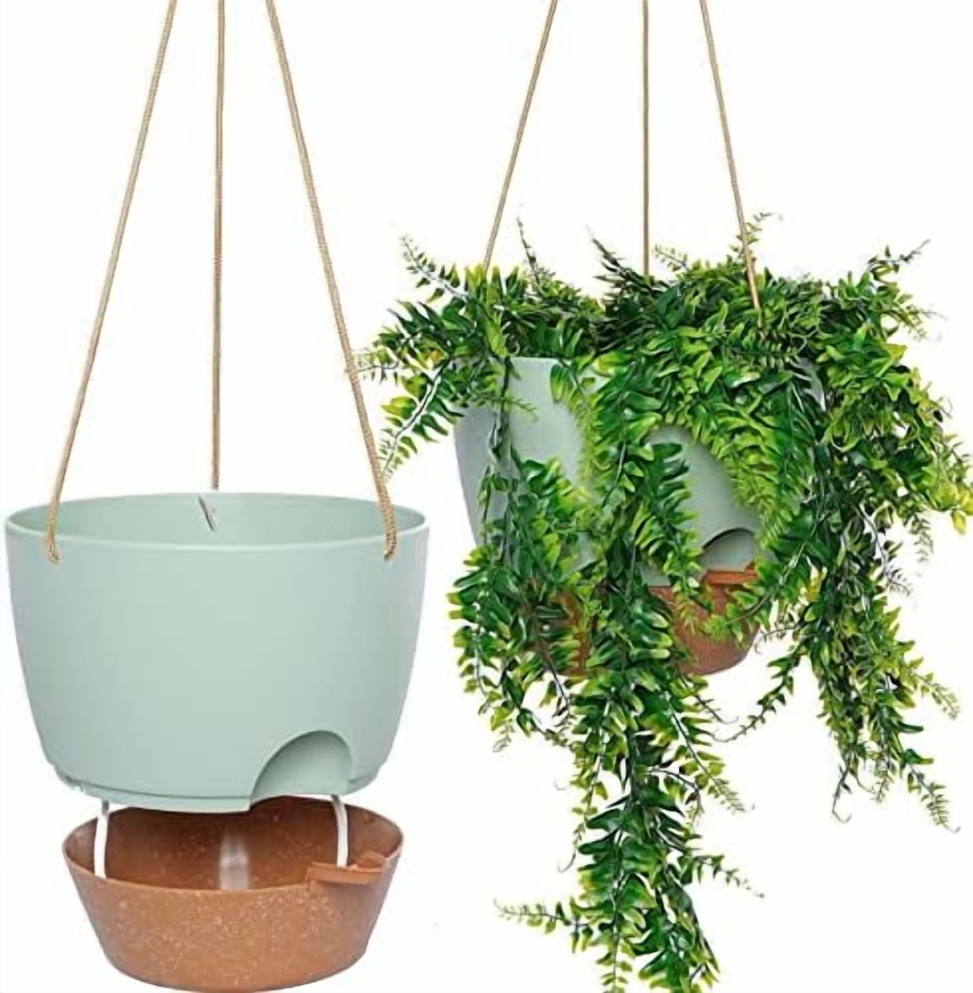 10 Inch Self Watering Hanging Pots, 2 Pack Hanging Planters with 40oZ ...