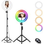 10-Inch Selfie Ring Light, Rgb Led Ring Light, With Tripod And Mobile Phone Holder, Anchor Light