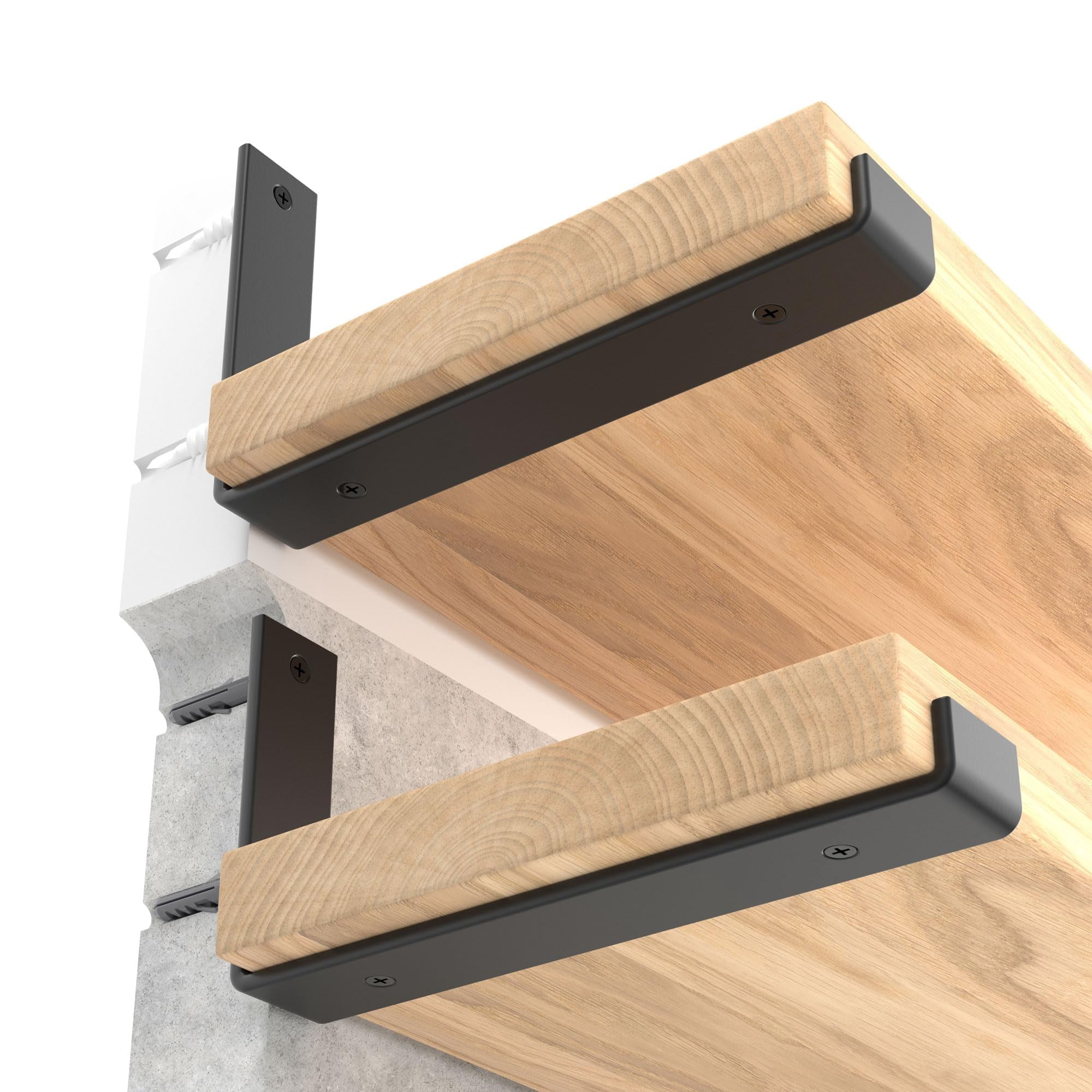 10 Inch Shelf Brackets 4-pack  1/5 Thick Heavy Duty Industrial Bracket For Diy Floating Support Black Coated Wall 9.25" X 6" 1.5"